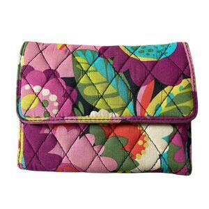Vera Bradley women's multi-colored floral trifold wallet card holder bag